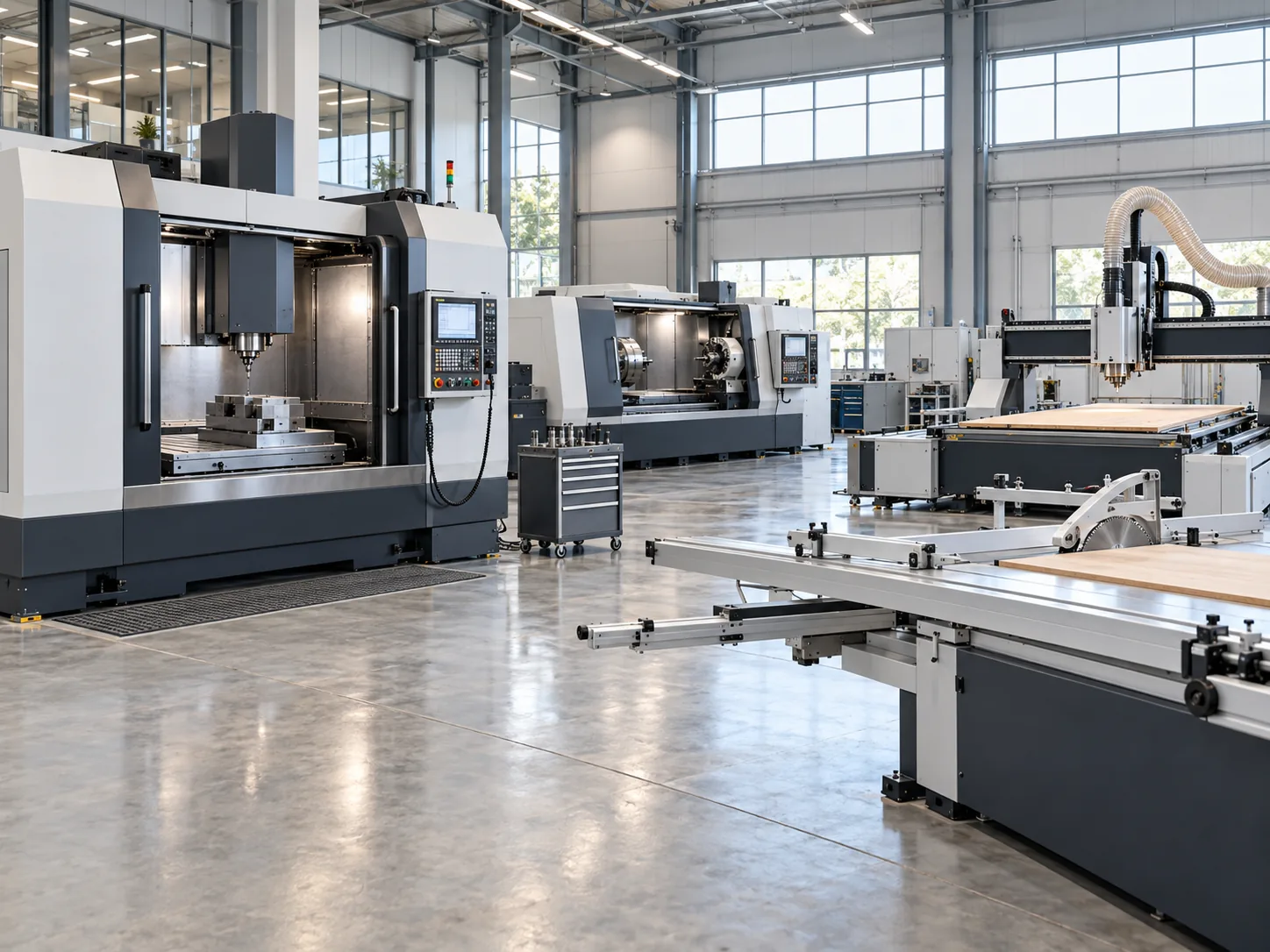 Illustrative photo of industrial CNC machines